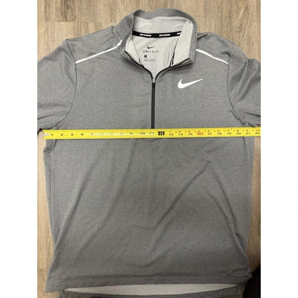Nike Running Dri-FIT 1/4 Zip Pullover Gray‎ Long Sleeve Men's L